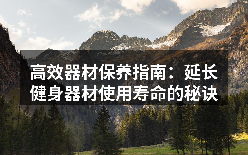 高效器材保养指南：延长健身器材使用寿命的秘诀