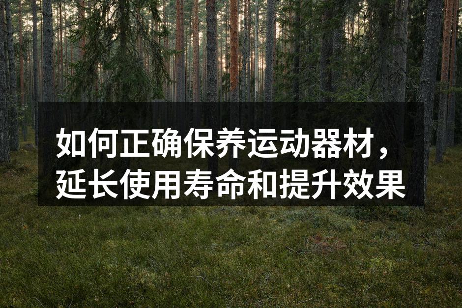 如何正确保养运动器材，延长使用寿命和提升效果